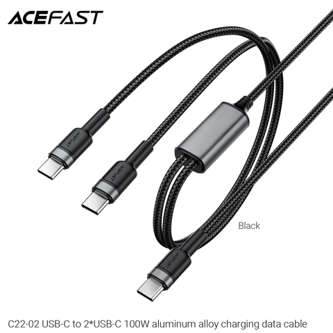 Cáp sạc nhanh 2 đầu và truyền dữ liệu ACEFAST C22-02 C to C 100W