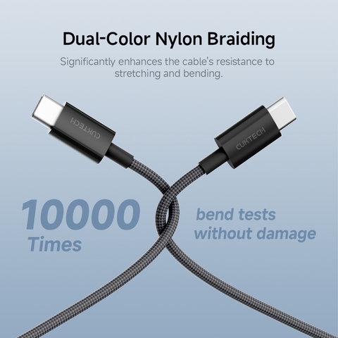 Cáp sạc C to C 60W CukTech CTC315P sạc nhanh, bền bỉ và an toàn vượt trội
