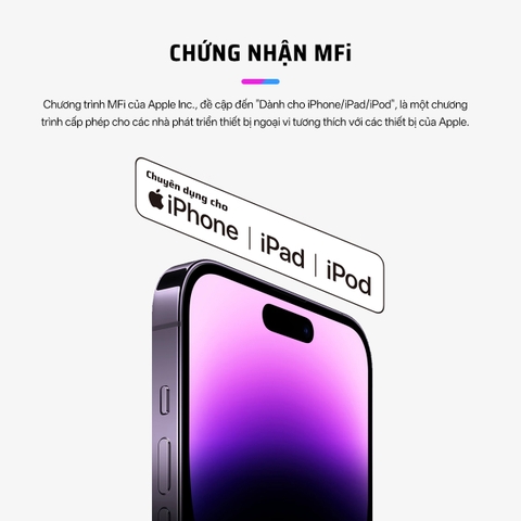 Cáp CUKTECH AL813C USB-A Sang Lightning dành cho iphone 1m