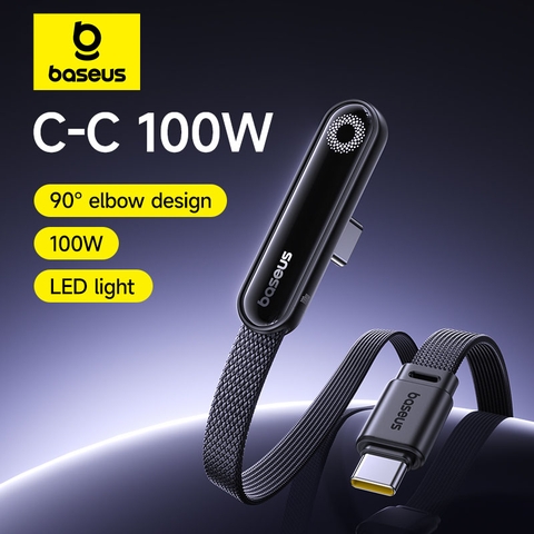 Cáp Sạc Nhanh C to C Baseus MVP 3 100W (480Mbps, 90° Elbow Design)