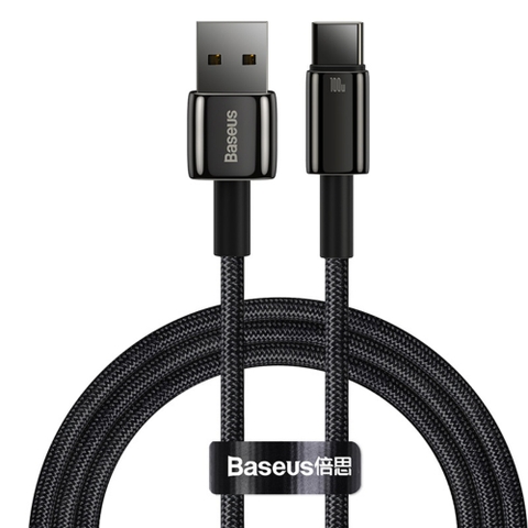 Cáp sạc nhanh Baseus Tungsten Gold Type C Fast Charging Data Cable (100W/66W/ 480Mbps, Fast Charge Cable)
