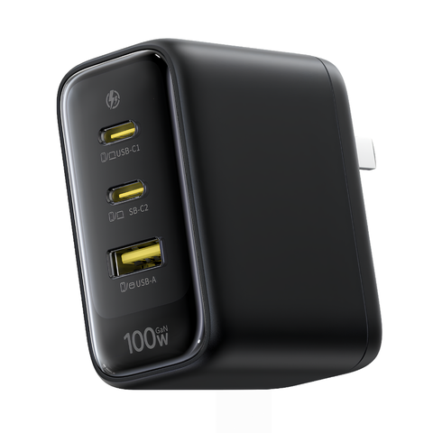 Bộ sạc nhanh Baseus EnerFill FE22 3 cổng 2 USB-C + 1 USB-A, chân gập US, thiết kế gọn gàng