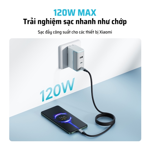 Cáp dù Cuktech C to C 6A 240W hít từ tính PD3.1/Mi Turbro – CMC610/615