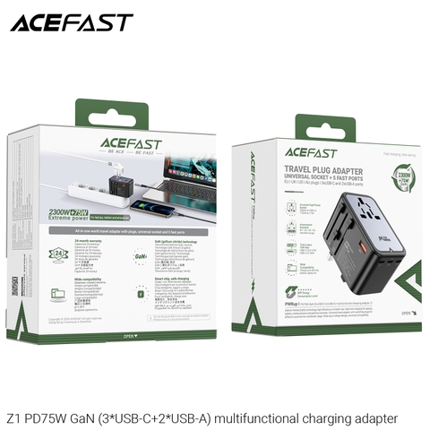 Bộ sạc ACEFAST Z1 PD75W GaN