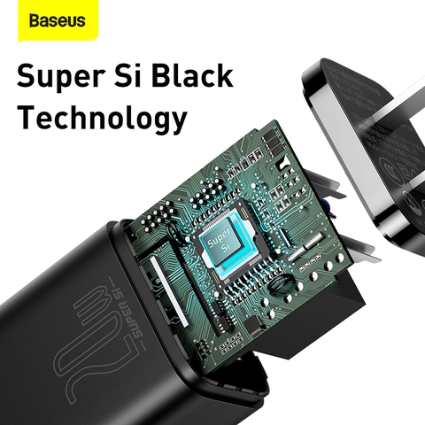 Bộ sạc nhanh, nhỏ gọn Baseus Super Si Quick Charger 20W dùng cho IP (Type C, 20W/18W, PD/ QC3.0 Quick charger)