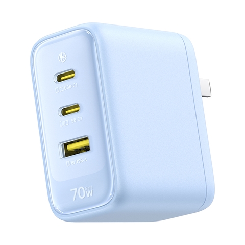 Bộ sạc nhanh Baseus EnerFill FE22 3 cổng 2 USB-C + 1 USB-A, chân gập US, thiết kế gọn gàng