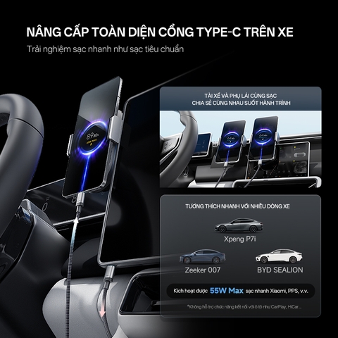 Cáp Cuktech No.10 2in1 100W chuyển đổi giao thức sạc ADC – C2C515