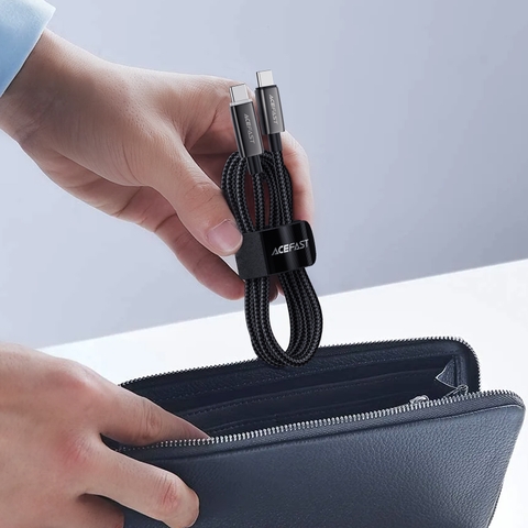 Cáp Sạc Thông Minh ACEFAST C23-03 1.2m – Tự động ngắt nguồn, sạc nhanh 3A/60W, USB-C to USB-C, dây bện siêu bền