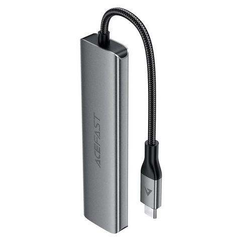 Bộ Hub USB-C 6 trong 1 ACEFAST J18 – Xuất hình 4K 60Hz, Sạc nhanh PD 90W, Dock mở rộng kèm khe thẻ SD/TF