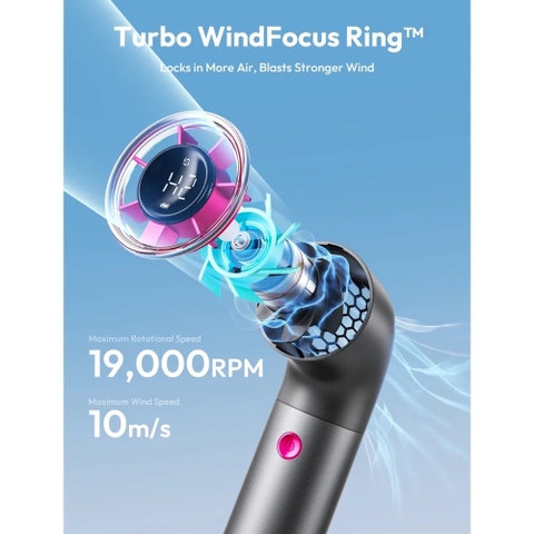 Quạt Cầm Tay AECOOLY Aero Ultra (4500mAh, 15.7H, 7 Speed Settings, LED Digital Display, 19000RPM)