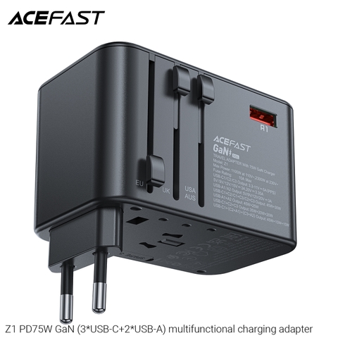 Bộ sạc ACEFAST Z1 PD75W GaN