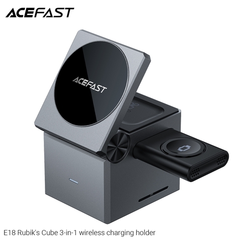 Giá đỡ điện thoại kiêm sạc không dây 3 trong 1 ACEFAST E18 Rubik's Cube