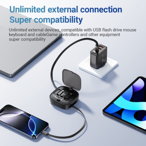 Bộ du lịch đa năng ACEFAST J3 kèm cáp sạc dữ liệu rút gọn