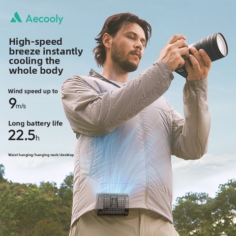 AECOOLY Portable Waist Clip Fan – Quạt Đeo Hông 9000mAh, Dùng Ngoài Trời