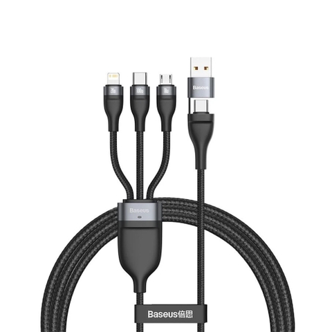 Cáp Sạc Nhanh Đa Năng 2 to 3 Baseus Flash Series Ⅱ 100W ( USB + Type C to Type C + Lightning + Micro USB, 1.2m Fast Charge Cable)