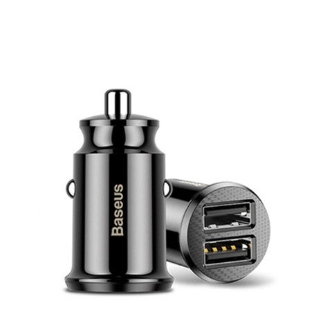 Bộ tẩu sạc đa năng dùng cho xe hơi Baseus Grain Mini (5V, 3.1A Fast Charge, 2 cổng USB Car Charger)