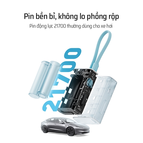 Pin dự phòng Cuktech CP13 10.000mAh Power Bank 33W PD3.0/PPS/QC3.0/QC (cáp Type-C Build-In) – LPB100