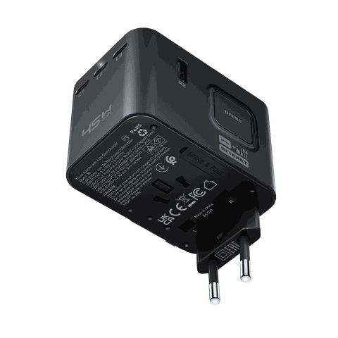 Bộ sạc du lịch quốc tế ACEFAST Z8 – GaN 45W, 3 cổng USB-C + 2 cổng USB-A, đa năng