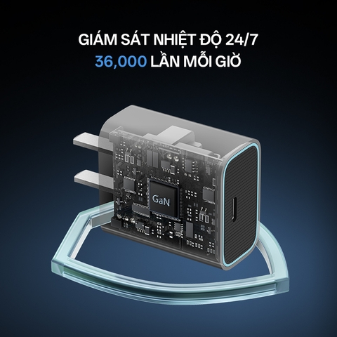 Sạc Cuktech GAN 1C 30W kèm cáp C-C (CN) A18C