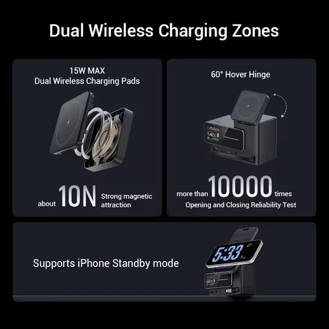 Trạm sạc để bàn CUKTECH 15 Charging Station Ultra GaN 140W – TA1406U