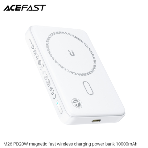 Pin sạc dự phòng ACEFAST M26 - Công suất 20W, 10000mAh, sạc không dây từ tính.