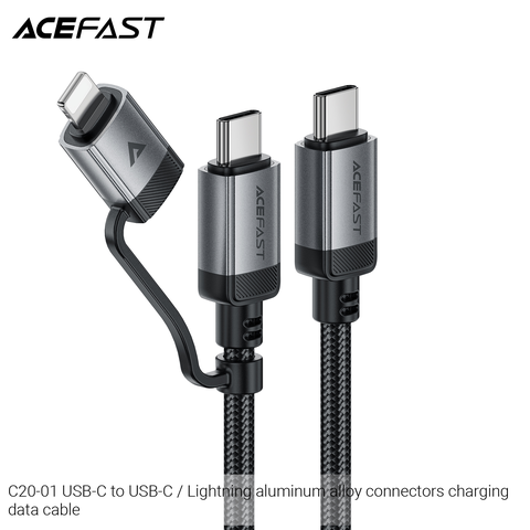 ACEFAST C20-01 – Cáp Sạc Nhanh & Truyền Dữ Liệu (USB-C to I.P/USB-C)