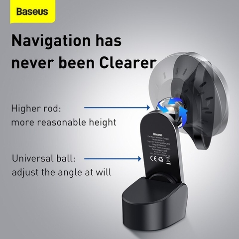 Đế giữ điện thoại tích hợp nam châm và Sạc không dây dùng trên xe ô tô Baseus Big Energy Car Mount Wireless Charger