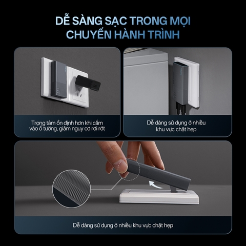 Sạc nhanh Cuktech Ultra-thin GaN Charger 65W (2C) PD3.0/PPS2.0/QC4.0 – AC65S