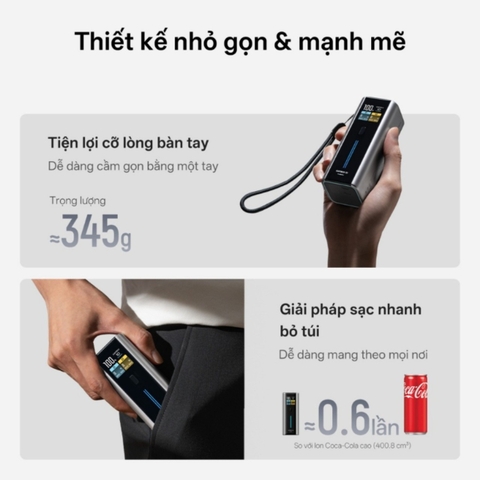 Pin dự phòng CukTech 10 Dual-Fusion 67W GaN Charger & 90W 9000mah Power Bank – BA652U