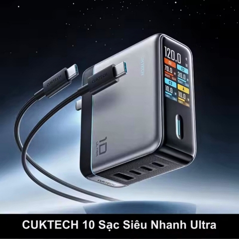 Củ sạc nhanh CUKTECH 10 Ultra GaN 120W Super Charger – AD1204U