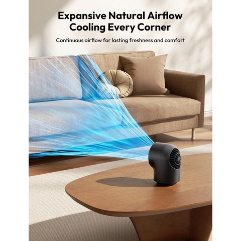 AECOOLY Chic 01 – Quạt Để Bàn Pin 8000mAh, Thời Gian Dùng 40h, Điều Chỉnh 100 Mức Gió, Màn Hình LED, Gió Đa Góc