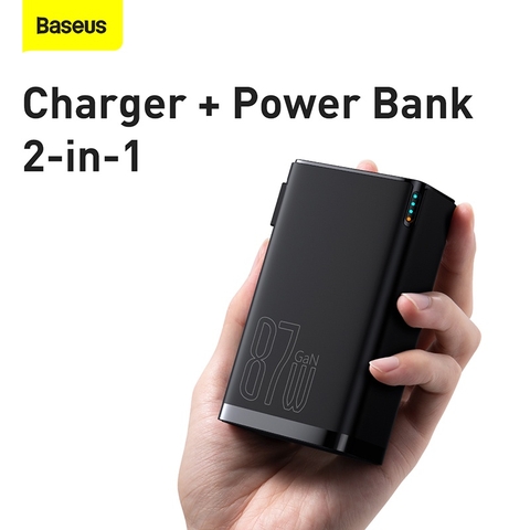 Cốc Sạc Siêu Nhanh Kiêm Pin Dự Phòng Baseus Power Station 4 Hybrid GaN Power Bank Adaptor 10000mAh 87W