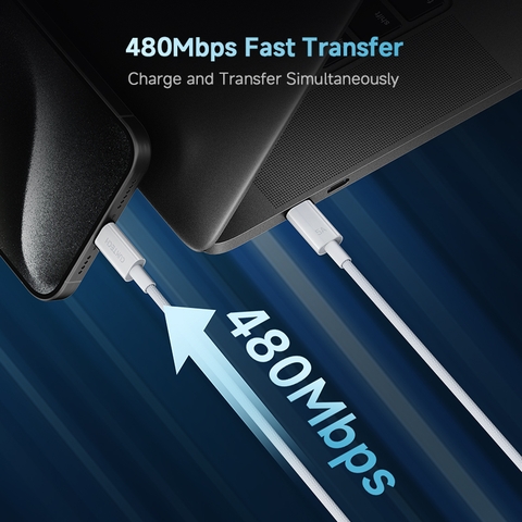 Cáp Sạc Nhanh C to C 2m 240W CUKTECH CTC520P Hỗ Trợ PD 3.1, PPS, CarPlay, Android Auto