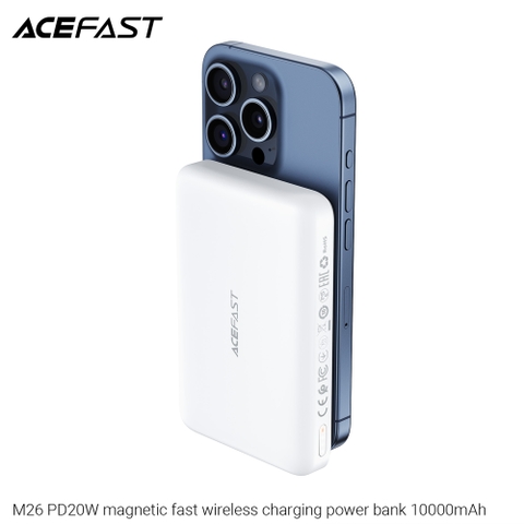 Pin sạc dự phòng ACEFAST M26 - Công suất 20W, 10000mAh, sạc không dây từ tính.