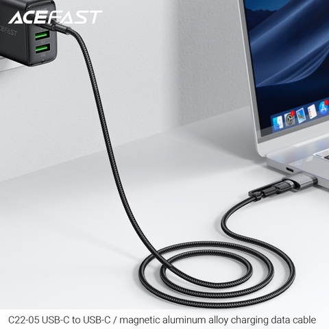 Cáp Sạc Nhanh 2 Trong 1 Tích Hợp Nam Châm Acefast C22-05 (Sạc & Truyền Dữ Liệu)