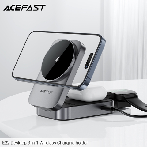 Giá đỡ điện thoại kiêm sạc không dây 3 trong 1 ACEFAST E22