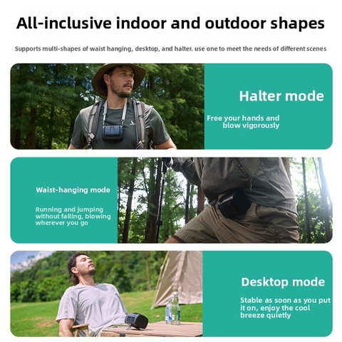 AECOOLY Portable Waist Clip Fan – Quạt Đeo Hông 9000mAh, Dùng Ngoài Trời