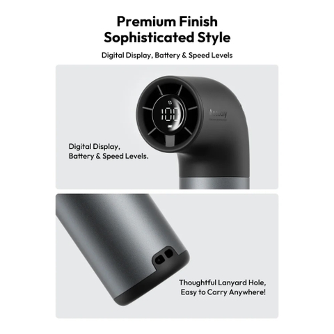 AECOOLY Aero Pro – Quạt Cầm Tay Pin 3500mAh, 14h, 6 Chế Độ Gió, Màn Hình LED, Tốc Độ 19000RPM