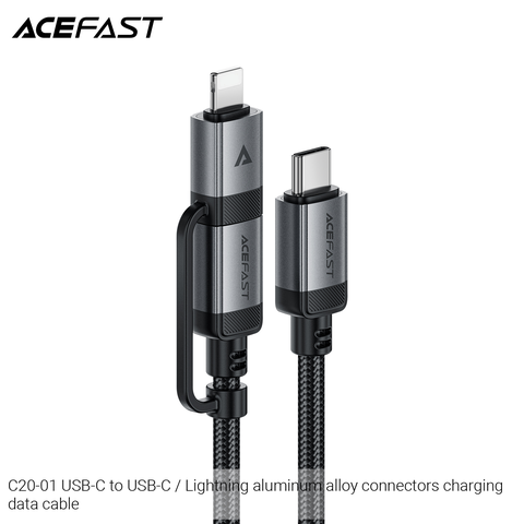 ACEFAST C20-01 – Cáp Sạc Nhanh & Truyền Dữ Liệu (USB-C to I.P/USB-C)