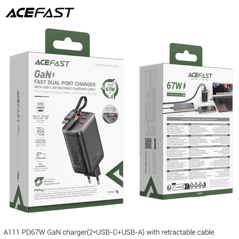 Cốc sạc ACEFAST A111 PD67W GaN