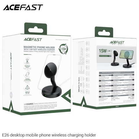 Giá đỡ điện thoại nam châm kiêm sạc không dây ACEFAST E26