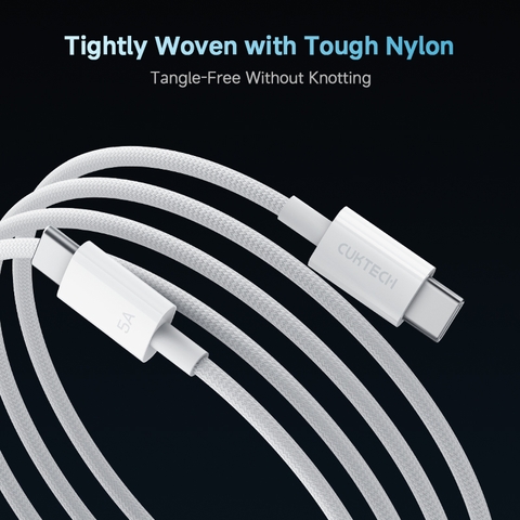 Cáp Sạc Nhanh C to C 2m 240W CUKTECH CTC520P Hỗ Trợ PD 3.1, PPS, CarPlay, Android Auto