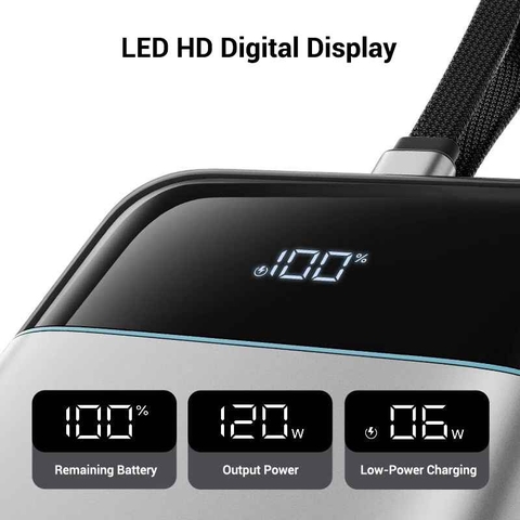 Pin Sạc Dự Phòng CUKTECH 25 SE 25000mAh 120W, Cáp Type-C Tích Hợp, Màn Hình Hiển Thị, Sạc Nhanh - LPB252N