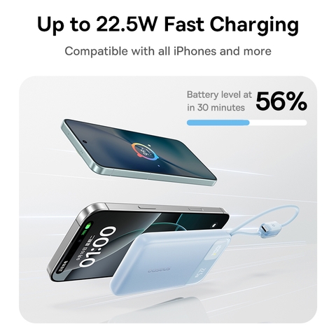 Pin sạc dự phòng Baseus EnerFill FC11 Digital Display Power Bank with Dual Built-in Cables 20000mAh 22.5W