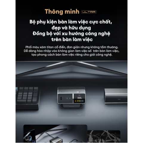 Trạm sạc CUKTECH 30 Ultra 300W GaN Desktop Charger – TA3005U