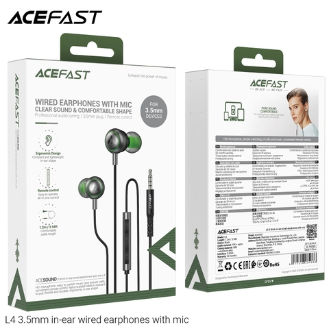 Tai Nghe Nhạc Có Dây ACEFAST L4 – Mic Chống Ồn, Jack 3.5mm