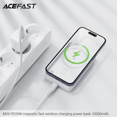 Pin sạc dự phòng ACEFAST M26 - Công suất 20W, 10000mAh, sạc không dây từ tính.