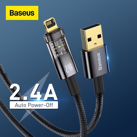 Cáp Sạc Tự Ngắt Gen2 Baseus Explorer Series dùng cho IP (Auto Power-Off, 2.4A Fast Charging & Data Cable)