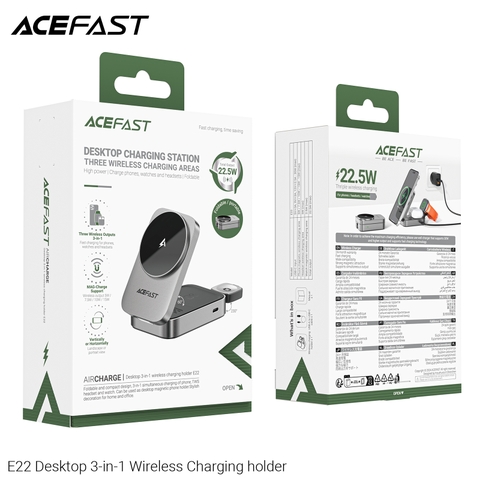 Giá đỡ điện thoại kiêm sạc không dây 3 trong 1 ACEFAST E22