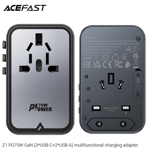Bộ sạc ACEFAST Z1 PD75W GaN